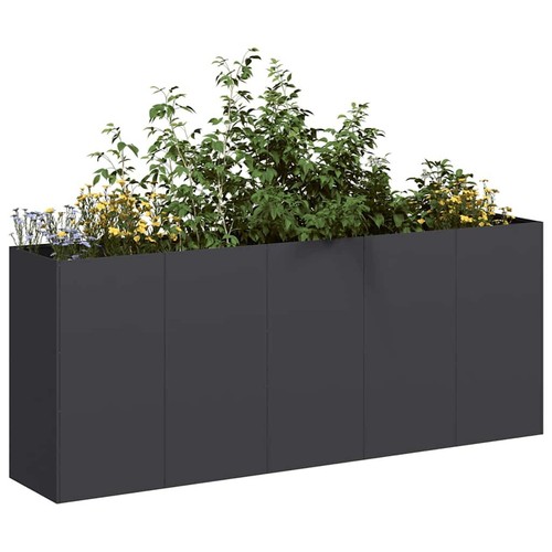Pflanzkübel schwarz 200x40x80 - schwarz,
