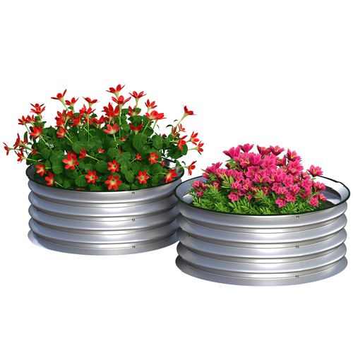 Hochbeet aus metall 2er set - 2er,