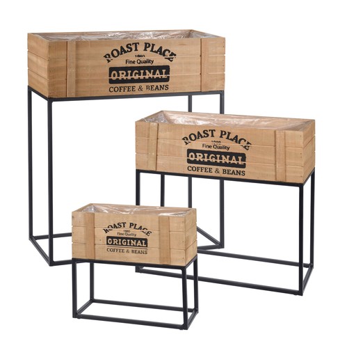 Holz blumen ständer 3er set - blumen,