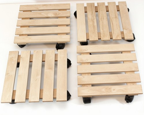 Pflanzenroller holz 29x29cm - holz,